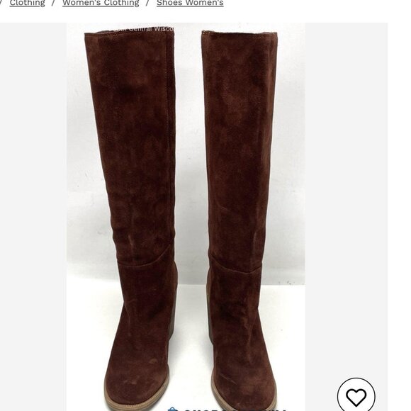 UGG Maeva tall chocolate brown tall suede leather boots 8.5 - Picture 3 of 7